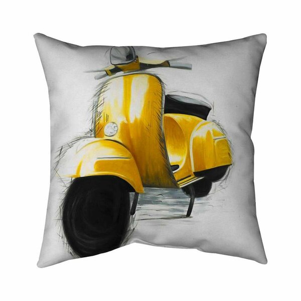 Fondo 26 x 26 in. Yellow Italian Scooter-Double Sided Print Indoor Pillow FO2792831
